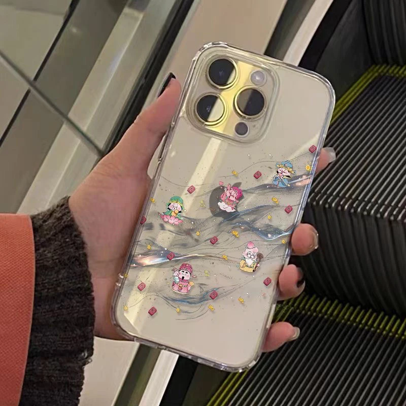 仙气飘飘财神爷大孔太空壳适用iphone16/15pro新款14防摔13全包12