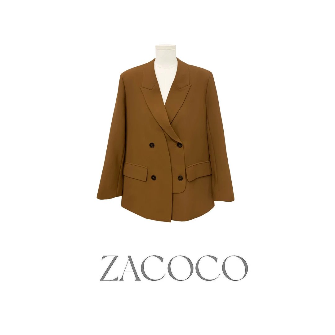 【ZACOCO】百搭轻奢显瘦高腰法式时尚职场小众短款西装外套3300上衣