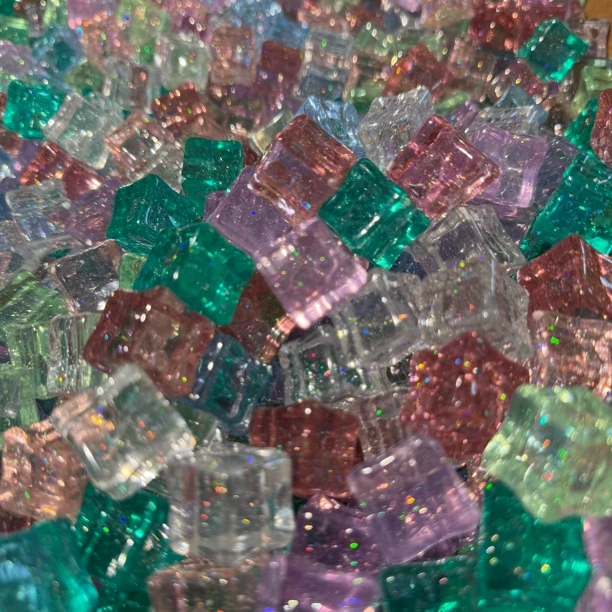 Diy亚克力高透炫彩夜光星空不规则冰块