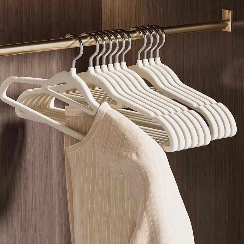 家用挂衣架阳台房间橱衣架客厅皮床植绒衣架防滑置物耐用