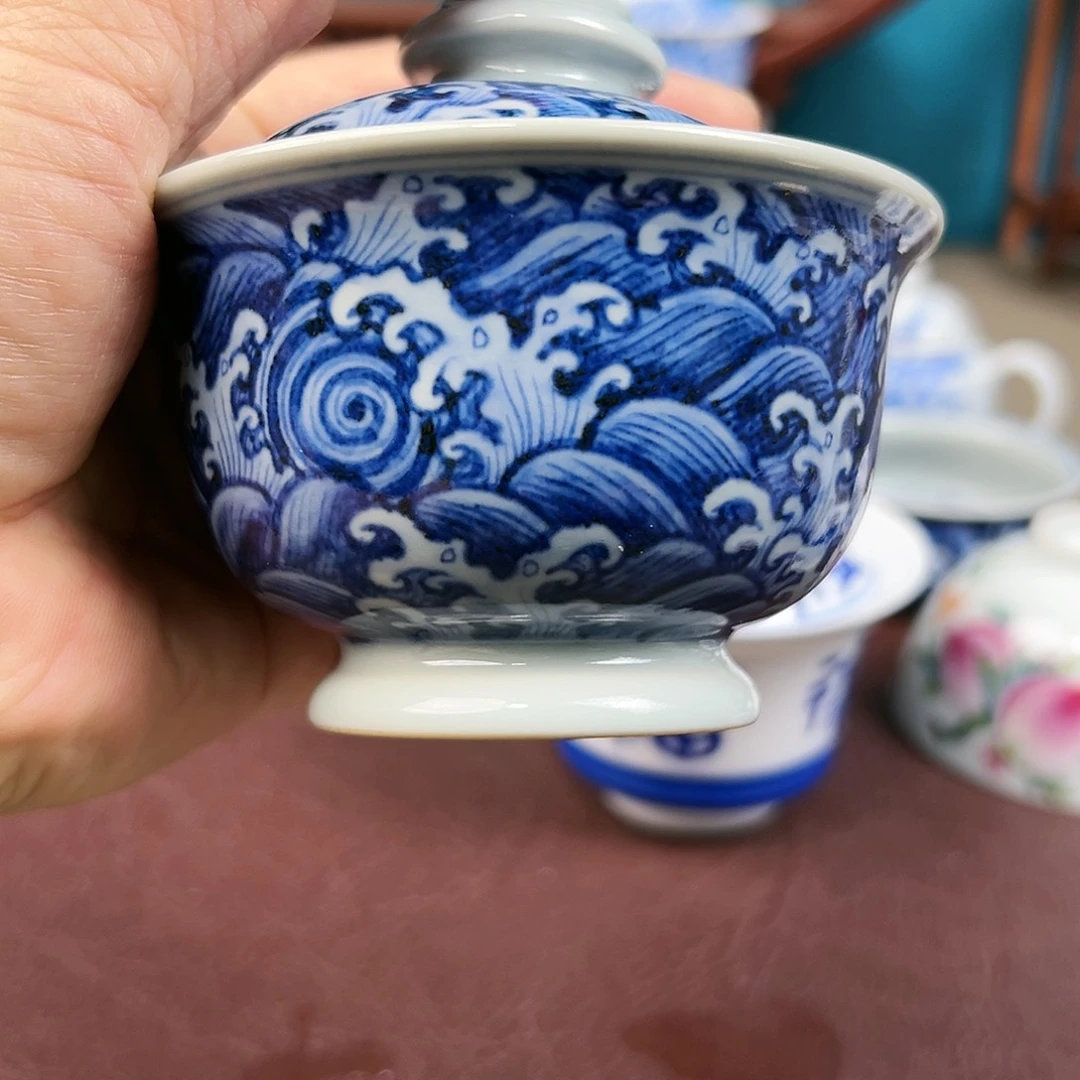杯子燎*。景德镇陶瓷茶器高温盖碗