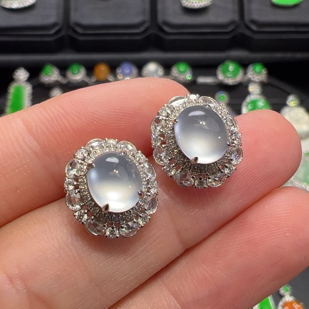 翡翠18K金镶嵌耳饰收到货48小时鉴赏期