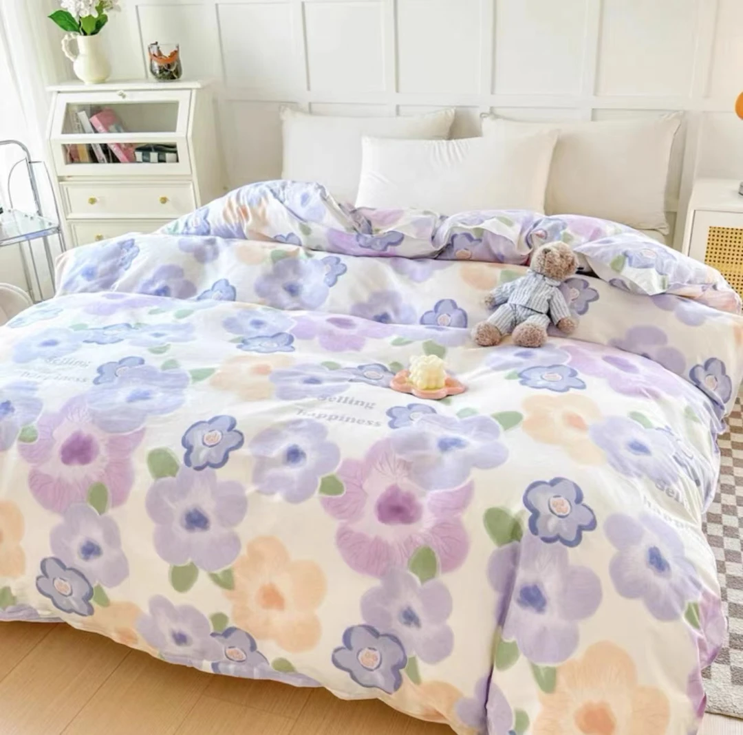 纯棉斜纹布料，白底花