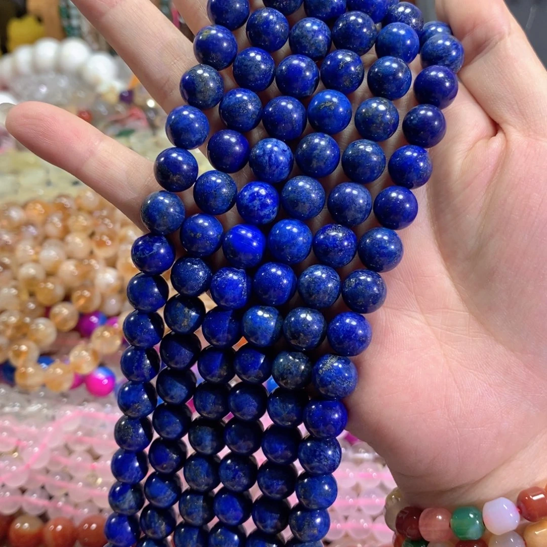 玛瑙/玉髓未镶嵌珠宝半成品青金一条卡10mm