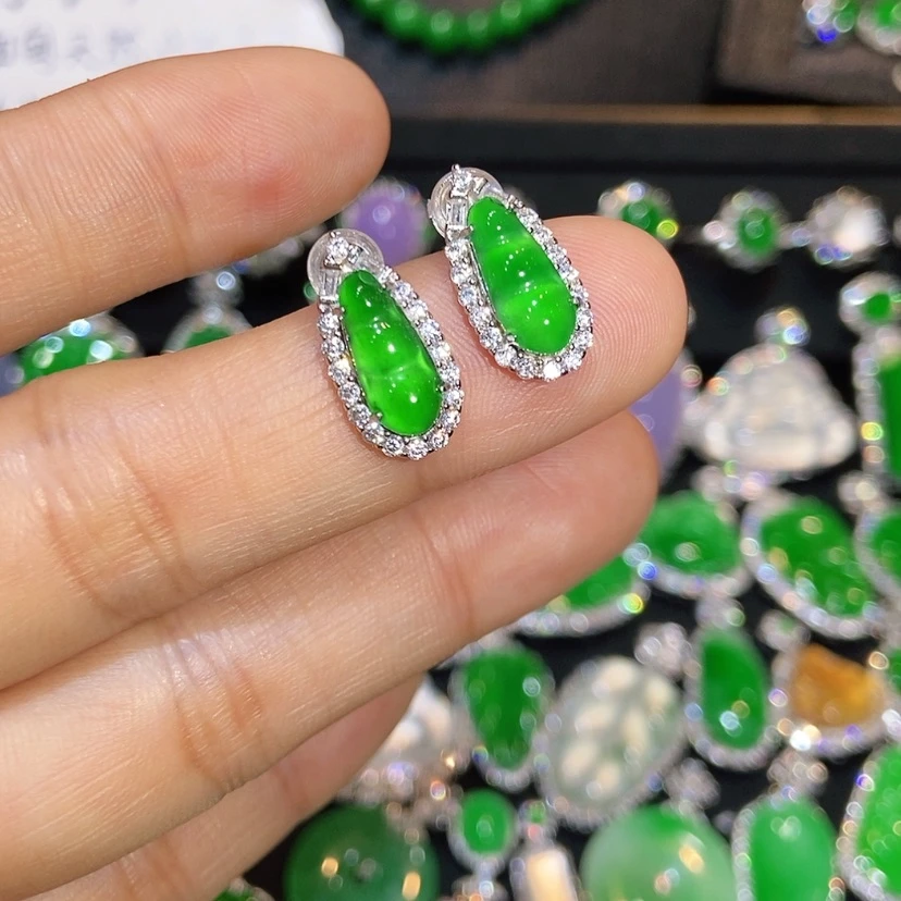 【闪购商品】翡翠未镶嵌耳饰天然翡翠