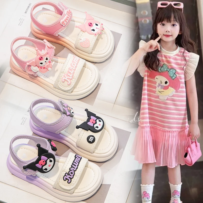 百搭学生2025夏季休闲凉拖凉鞋女沙滩鞋童鞋运动鞋子卡通软底链接