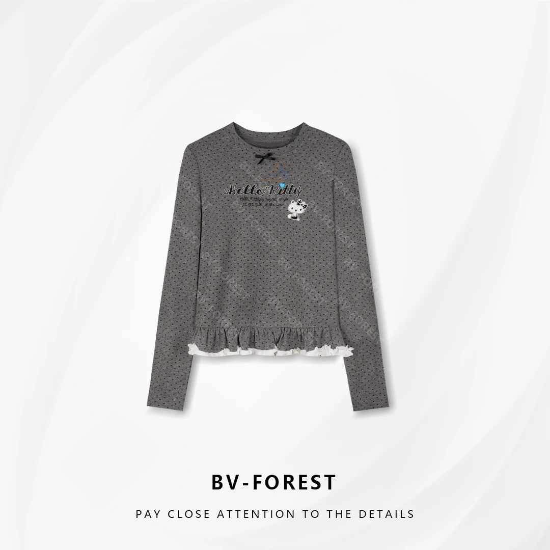 BV-FOREST“波点萌衣”秋季新款时尚百搭减龄显瘦T恤BV-T0537