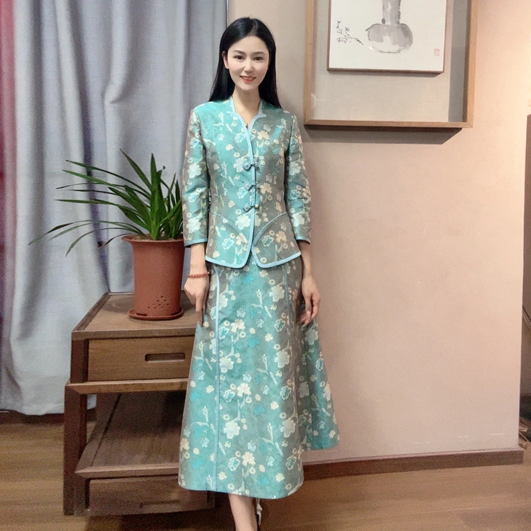 【牡丹飞燕纹-蜀锦】hcgn手工高定洛燕套装HCSS050656+HCSS050657