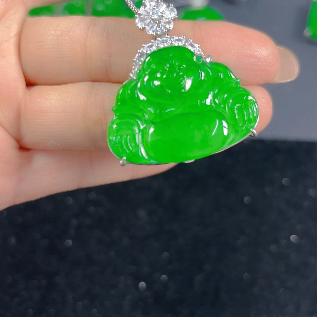 翡翠银S925镶嵌吊坠(不含链)
