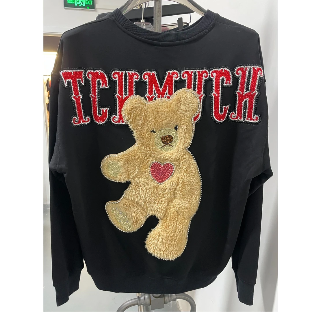 DC潮牌重工绒毛小熊T恤上衣T66A116151