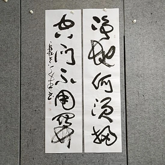 书法宋秉民。四尺对开。空门不用关