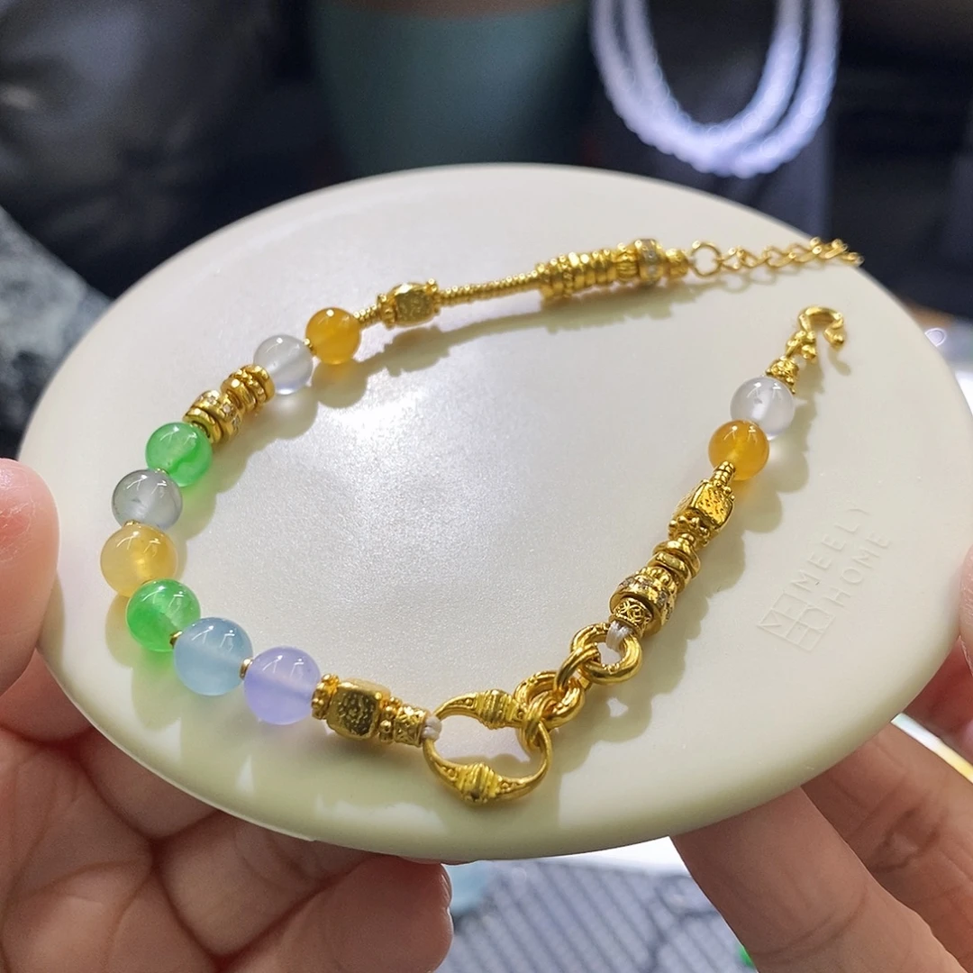 翡翠未镶嵌挂件手链