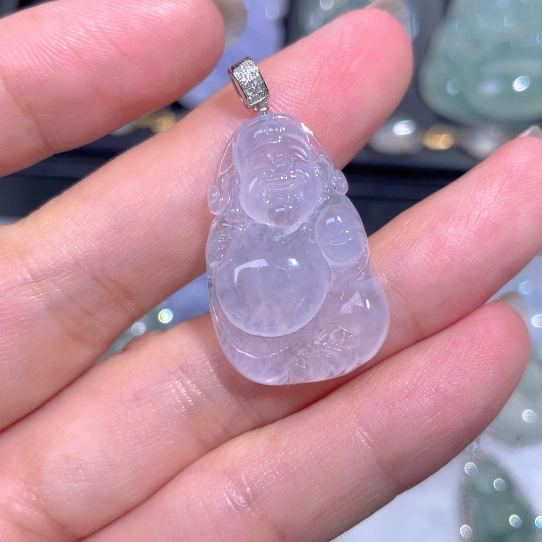 颈饰18K金镶嵌翡翠翡翠