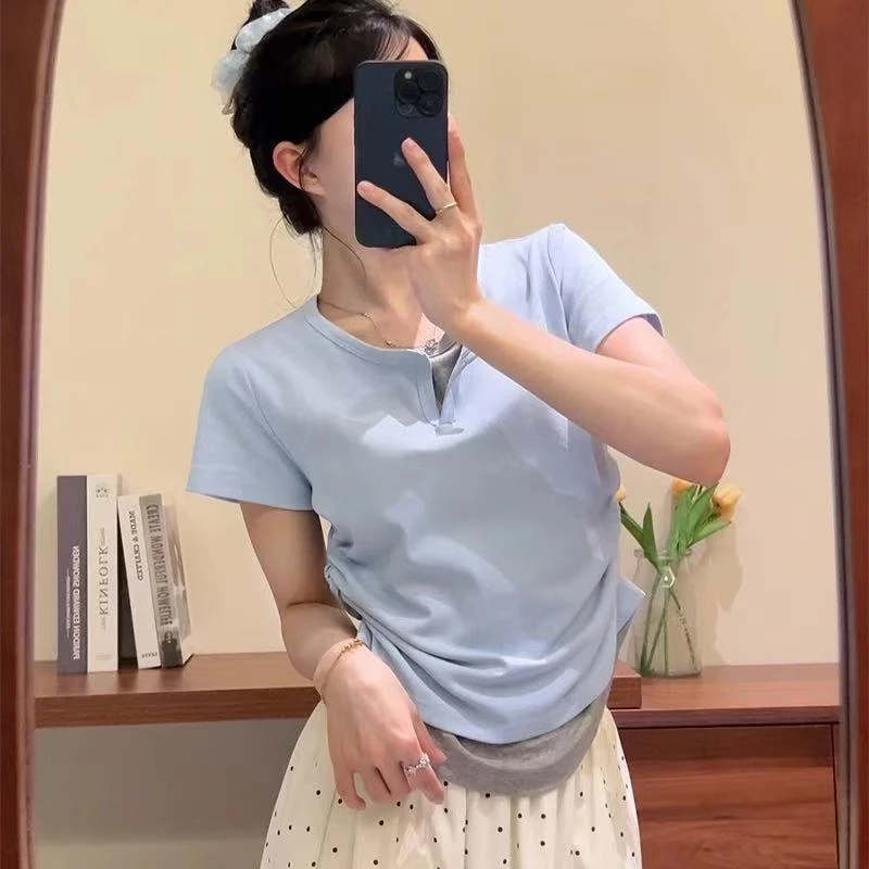 A06【喜02-50】秋季新款辣妹短袖T恤【以直播间实物为准】