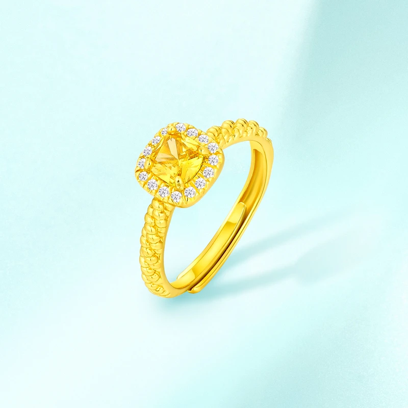 铜合金戒指 【珊珊专享】时尚经典轻奢简约气质小方糖戒指 T4008