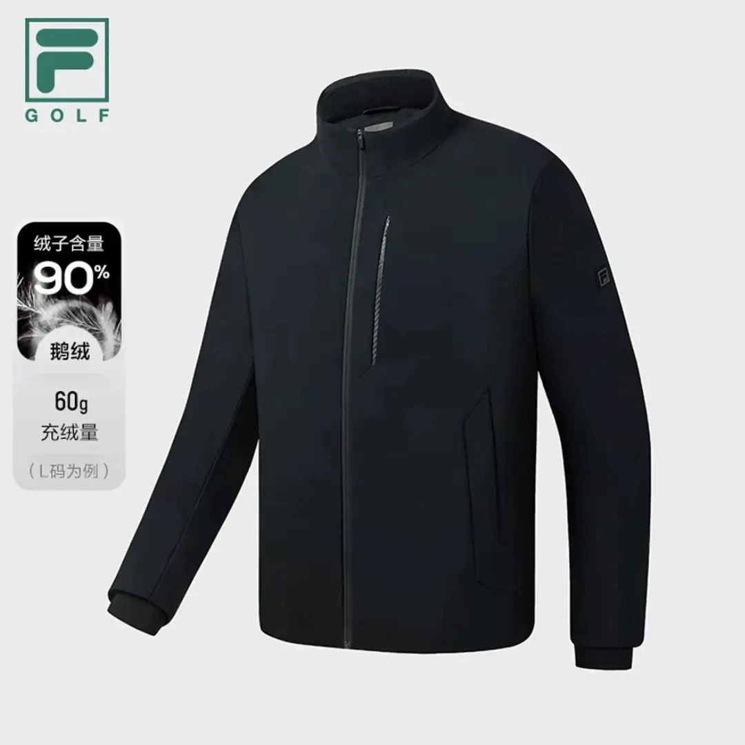 【鹅绒90%】FILA斐乐男装高尔夫羽绒服户外运动立领外套A61M545908F