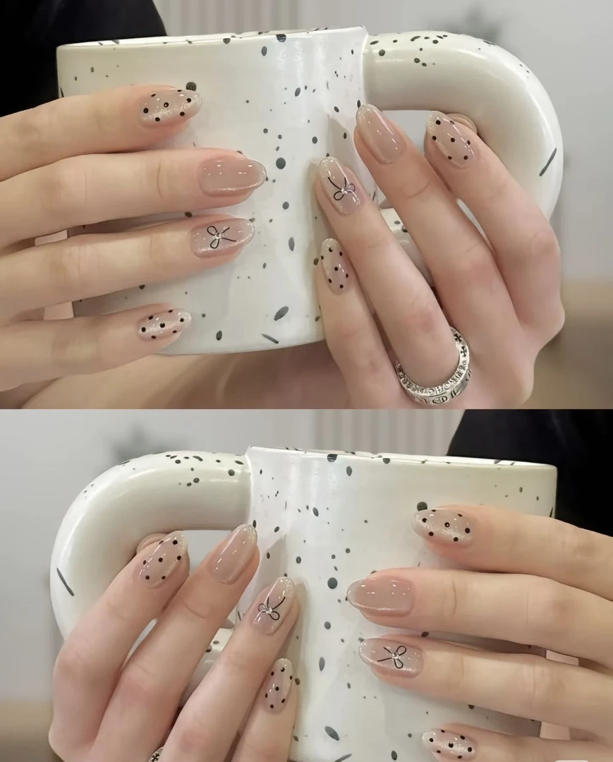 猫眼款穿戴甲片短短梯长梯