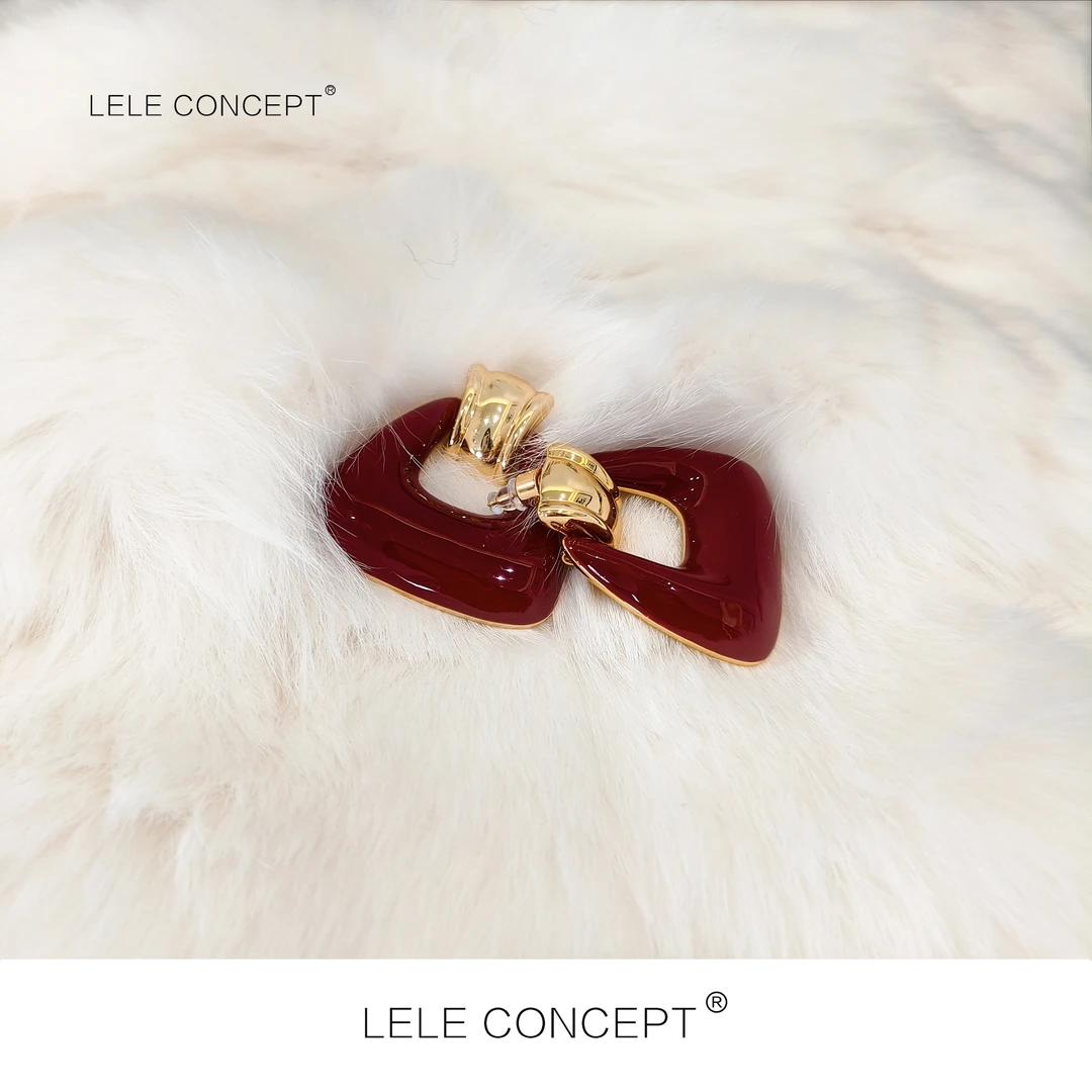 LELE CONCEPT 铜合金耳饰 丨都市轻奢女人味多色烤漆耳环SP0243