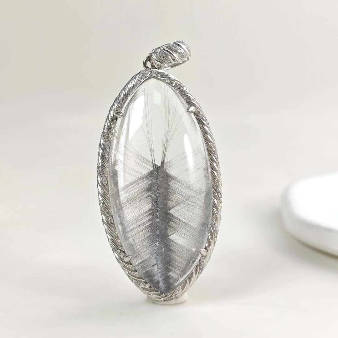 晶匠黑银钛吊坠多样性发一