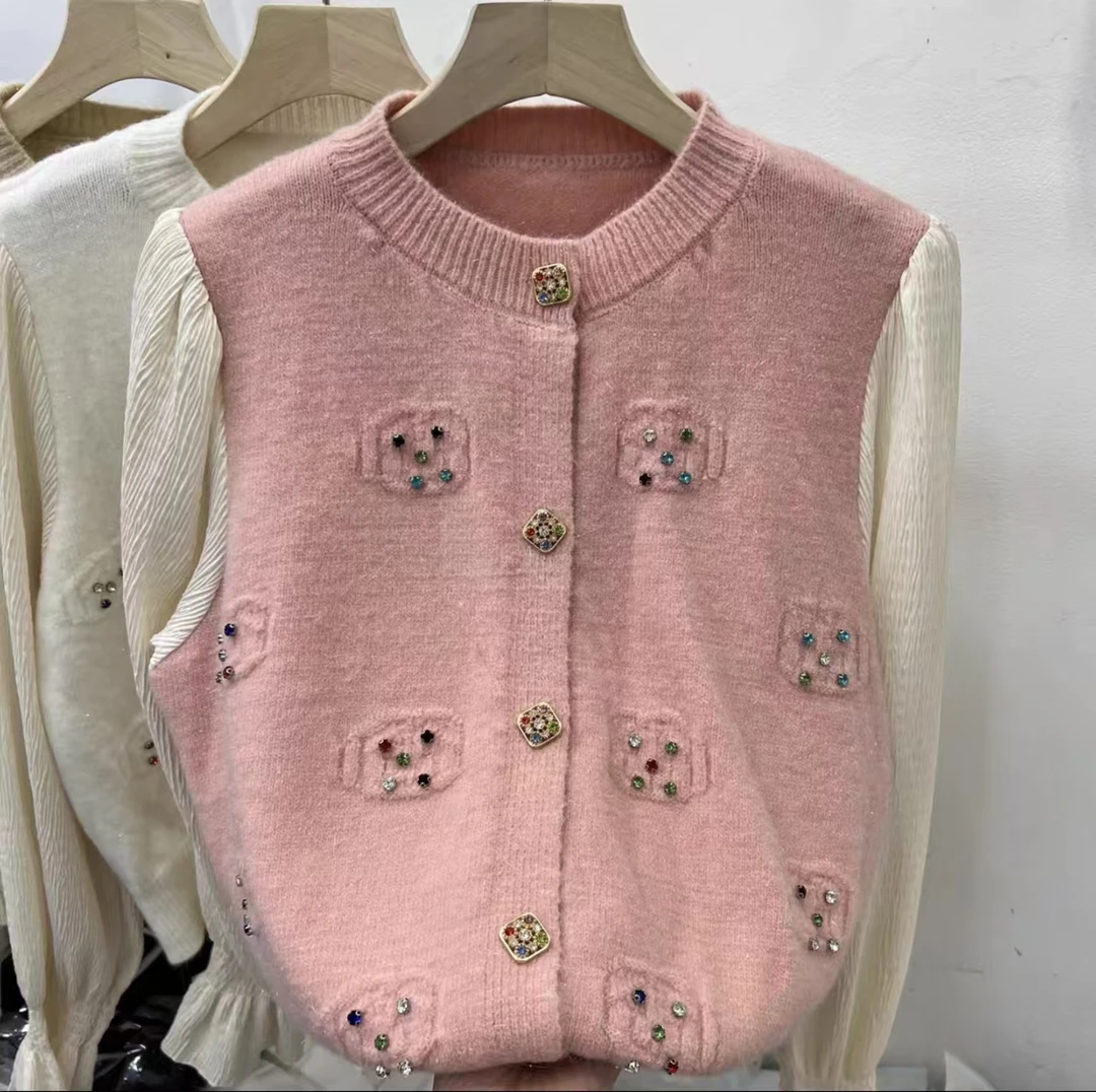 三八妇女节洋气服装长袖拼接针织衫081#