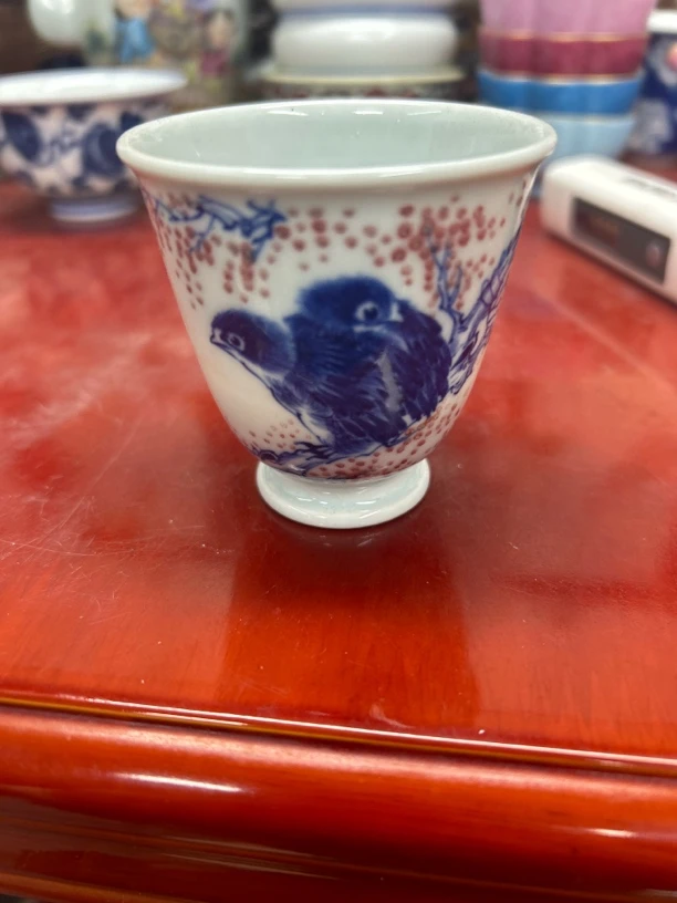 景德镇全手工手绘花鸟主人杯