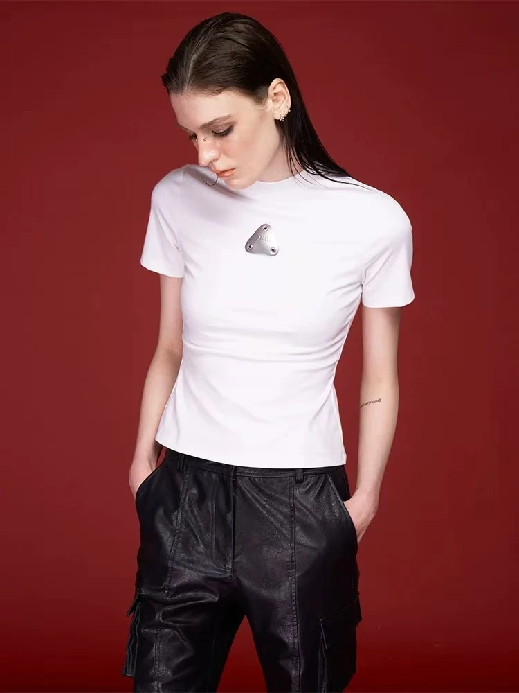 【ZS推荐】AKTKT恤朋克主义经典金属牌紧身短袖T恤6C3B0101H964