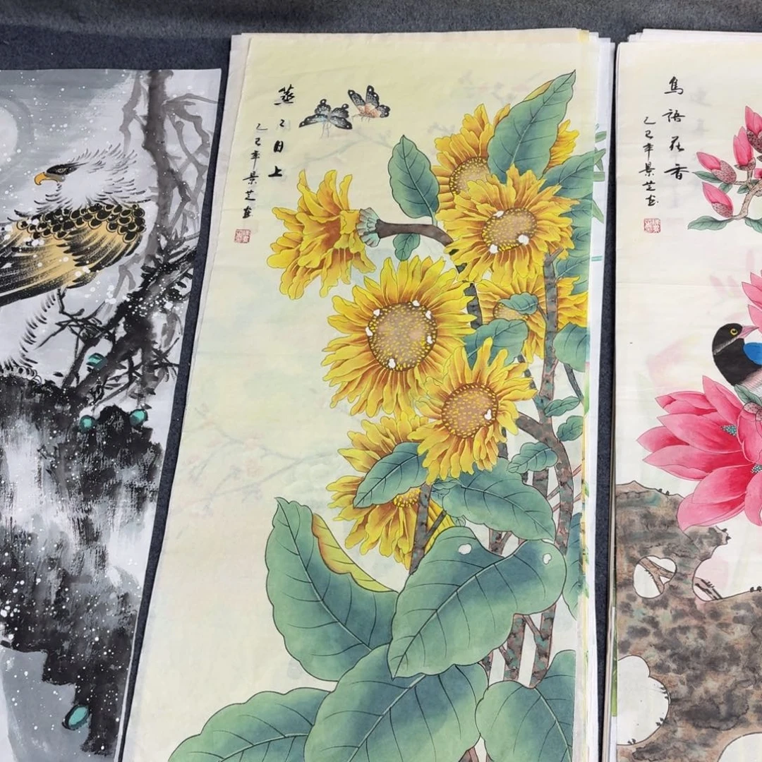 国画100×50精品工笔手绘画画画