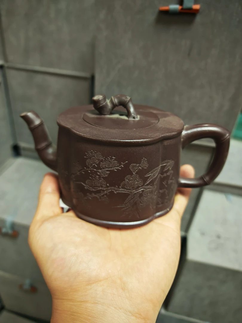 树桩竹节 宜兴精品紫砂壶手工制作