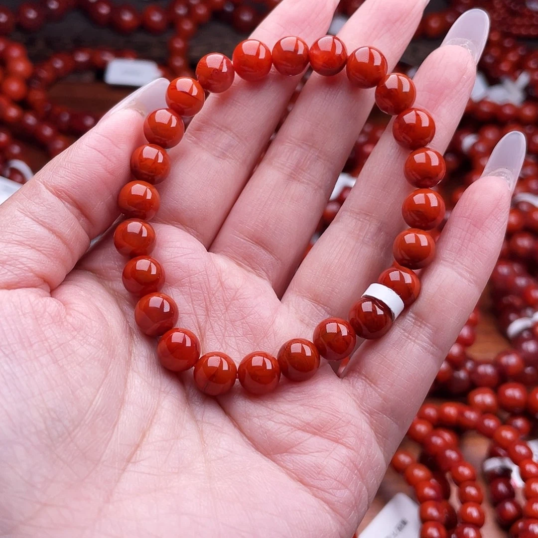 南红玛瑙未镶嵌瓦西原矿典藏8mm