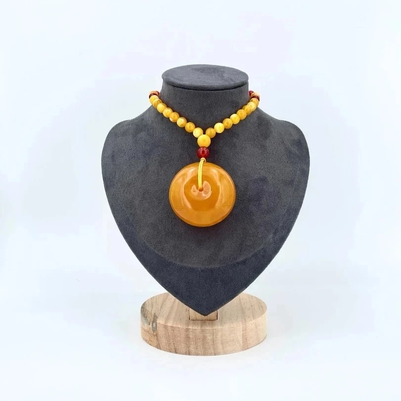 D022蜜糖红平安扣珠链款