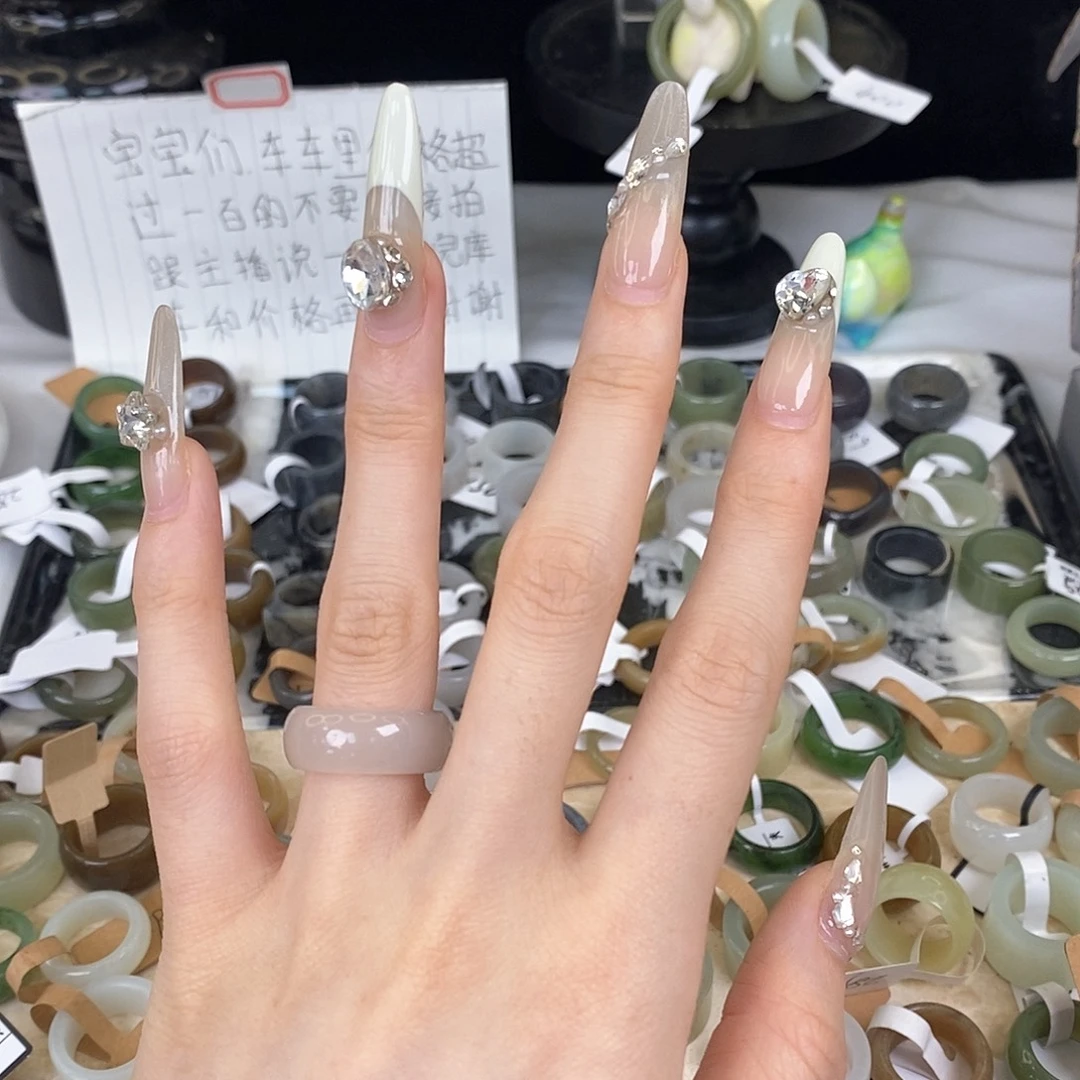 未镶嵌戒指和田玉z201藕粉轮胎16.2