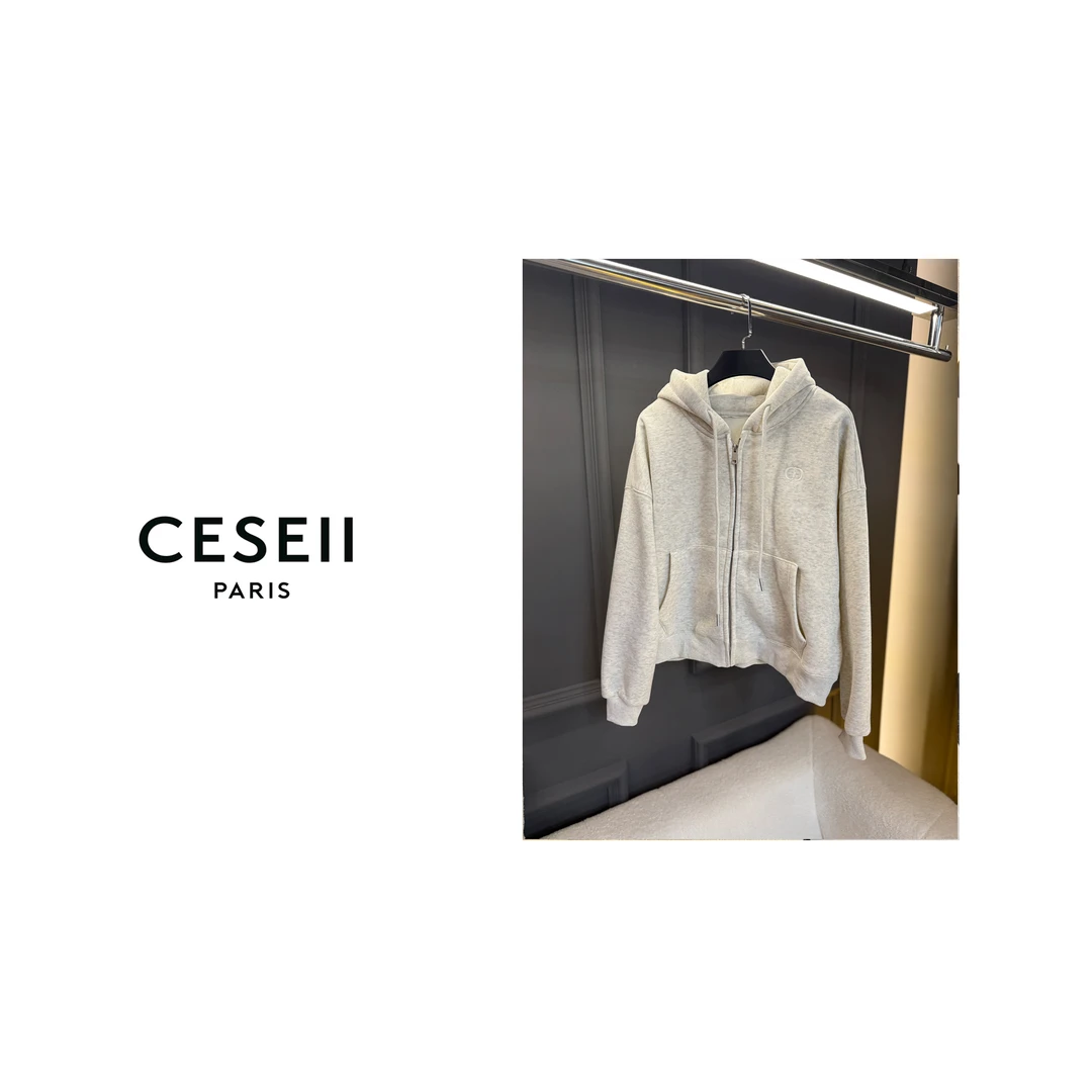 【25XJ867】CESEII秋冬高品质加绒高克重柔软连帽卫衣