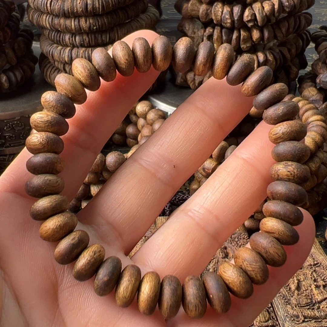 西***绍沉香手串1.0奇楠算盘珠单圈