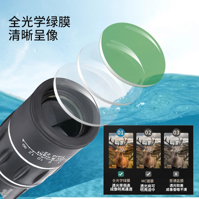 c+出口欧美单！老客快来抢！单筒户外高清镀膜固定手持16倍望远镜