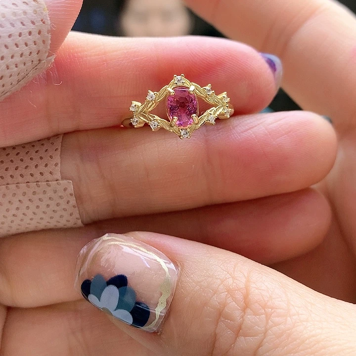 碧玺戒指银S925镶嵌纯天然