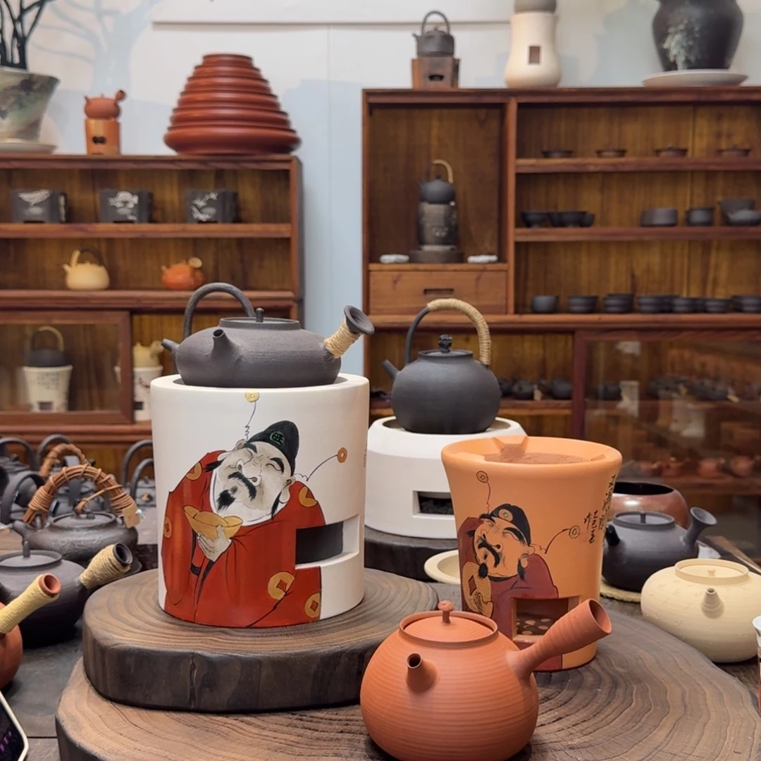 白***2红泥砂铫500毫升侧把