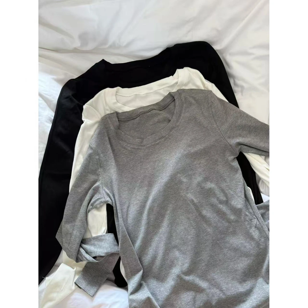 【陈碗饭】秋季内搭打底衫女弹力简约长袖打底T恤修身显瘦上衣169