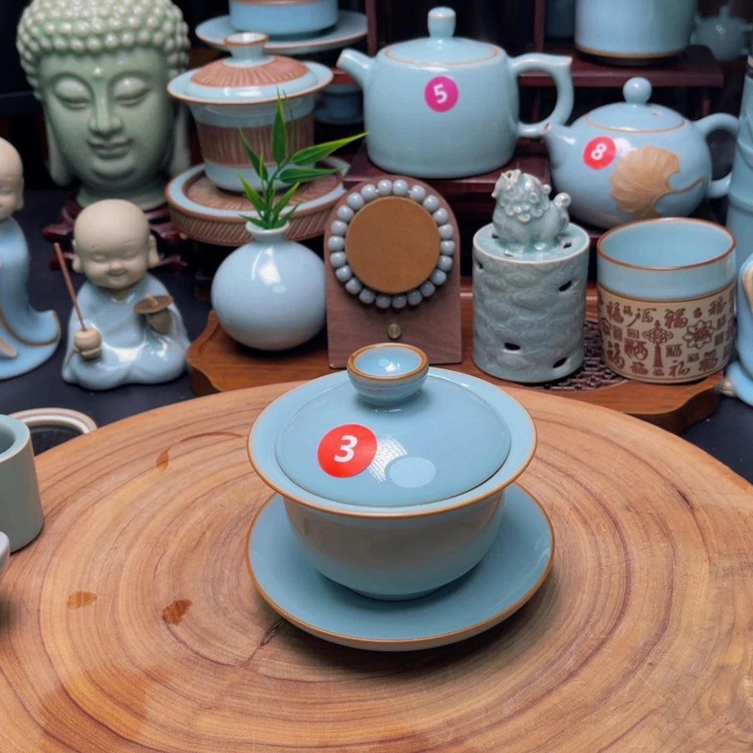 【闪购商品】壶，杯，青，壶，盖碗