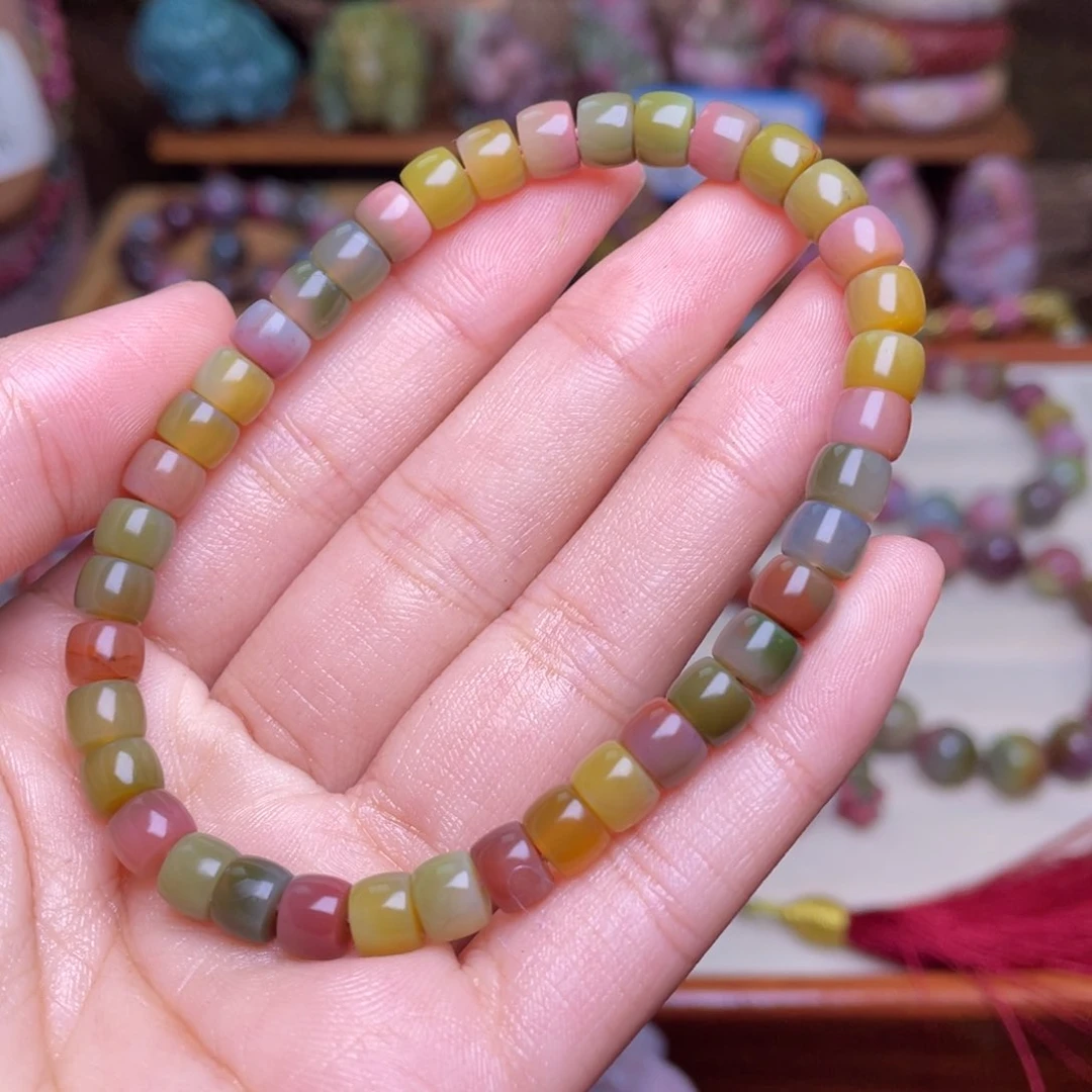 玛瑙/玉髓珠宝半成品未镶嵌盐源玛瑙直切手串