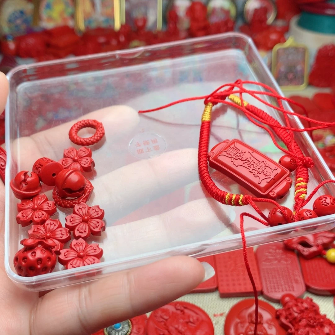 天然辰砂工艺品朱砂配件加手绳