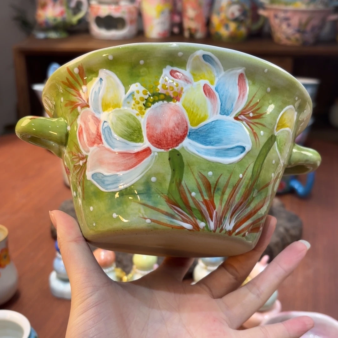 景德镇手绘高温釉下彩陶瓷茶具