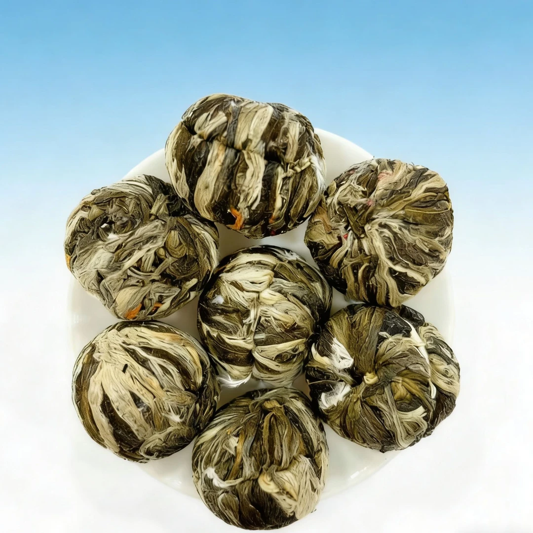 双龙戏珠-亿茶严选-金盏菊+千日红+宝珠茉莉+月光白