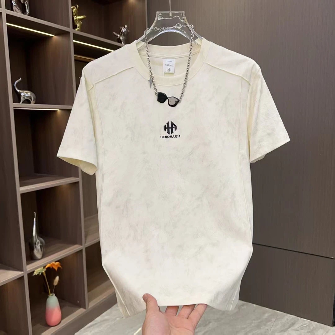 【退货补运费】品至家夏季新款男士扎染圆领时尚休闲短袖T恤6014