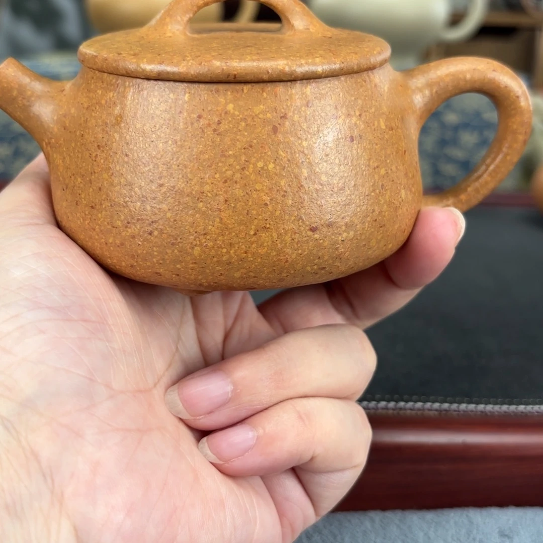 紫砂茶壶梨皮黄段宽口200