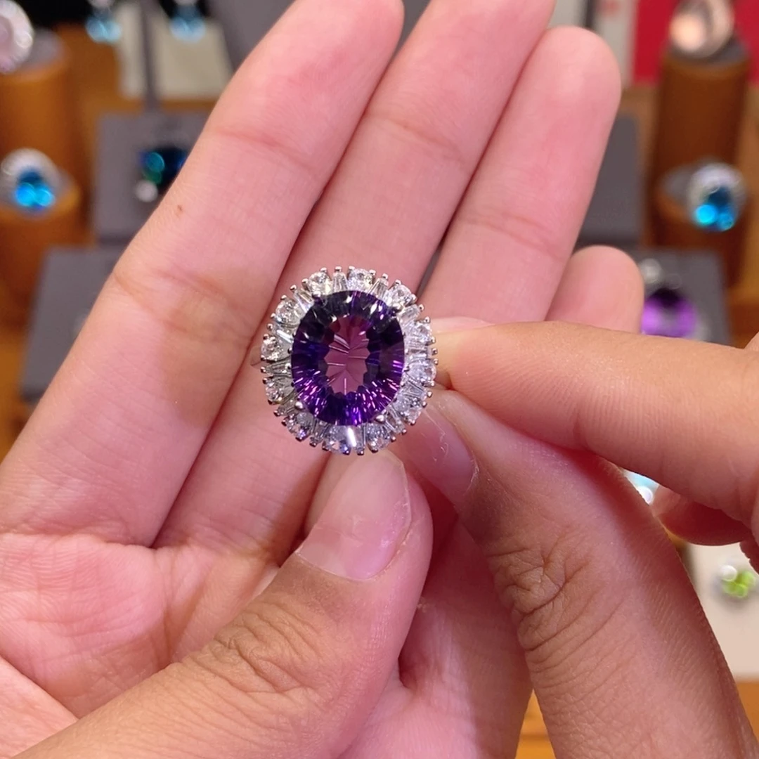 银S925镶嵌戒指水晶1111