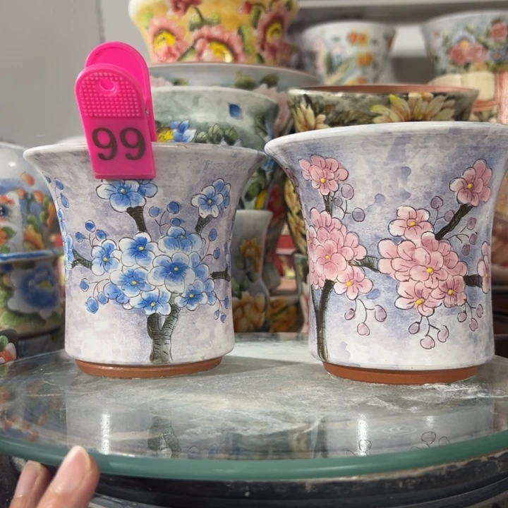 景德镇手绘花盆满38包邮偏远地区除外