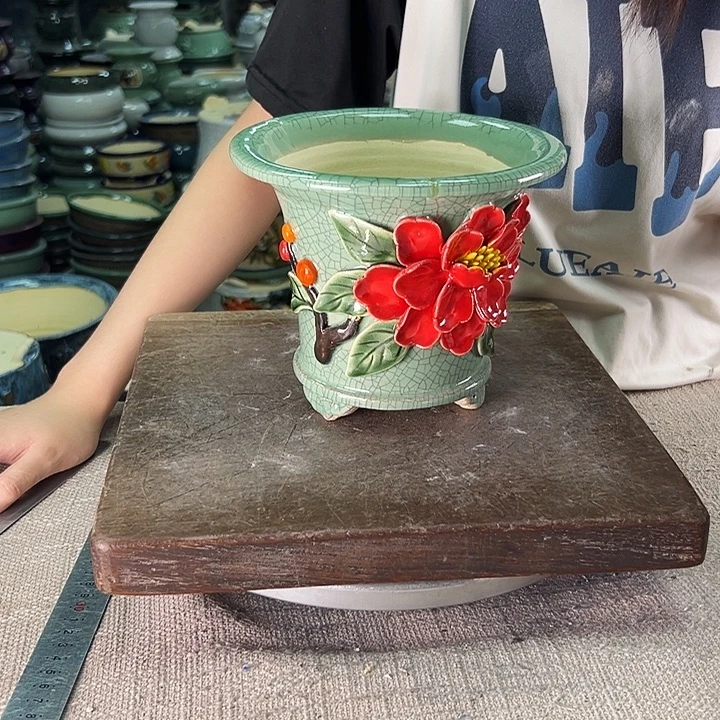 泉***泳坤堂石湾盆陶瓷