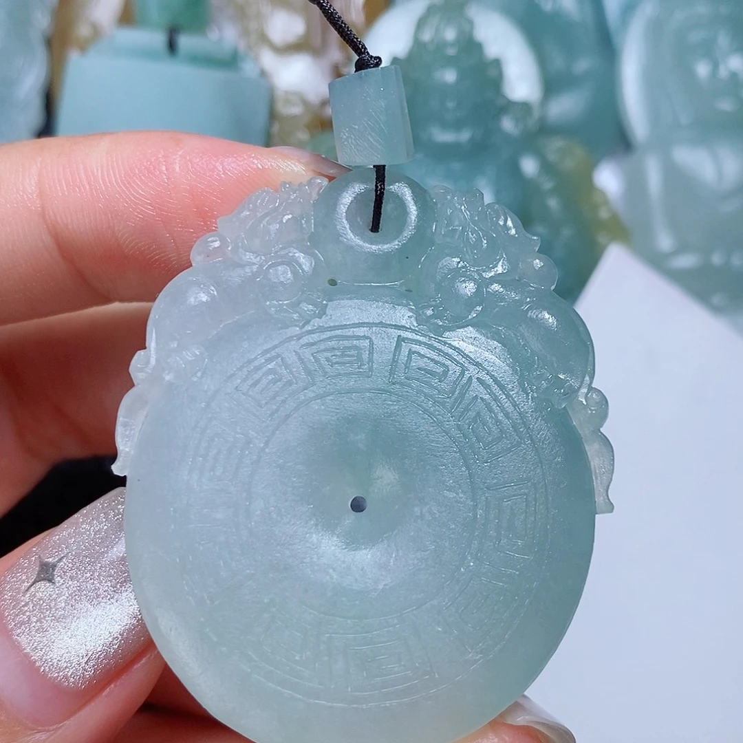 定制翡翠未镶嵌毛货付款后确认抛光