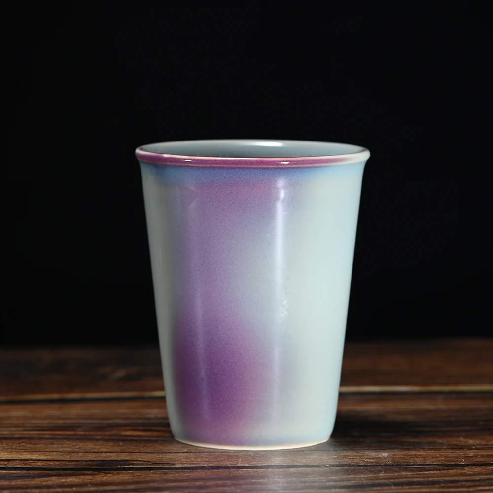 天青可乐杯 手工钧瓷茶杯咖啡花陶瓷马克杯 DXY02
