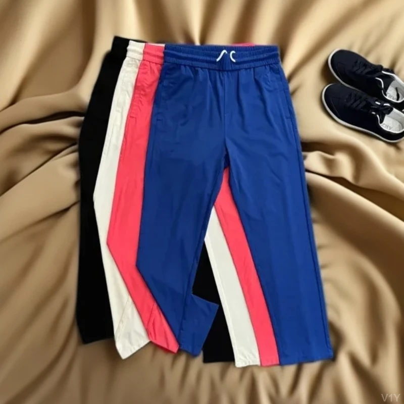 男士夏季水晶垂感纯色潮流时尚百搭舒适男士时尚速干休闲裤很软